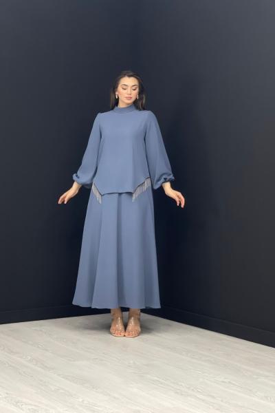 New Mila Etekli Takım İndigo Mavisi