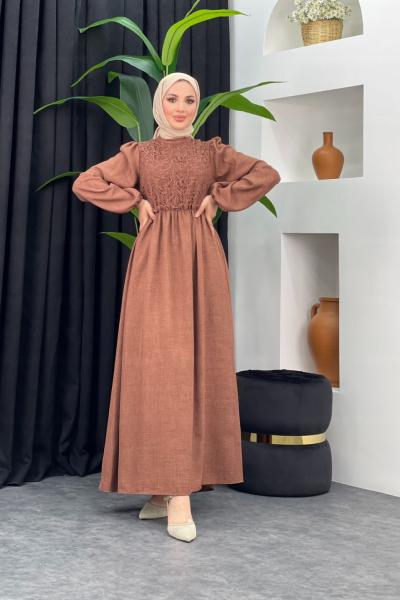 New Şans Elbise Kahverengi