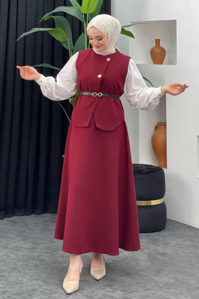 New Senem Etekli Takım Bordo