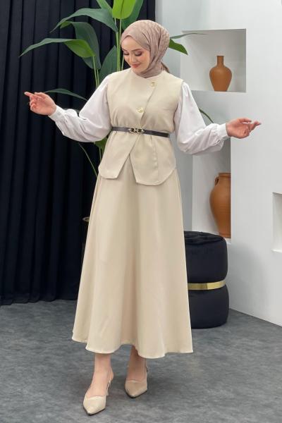 New Senem Etekli Takım Taş Rengi