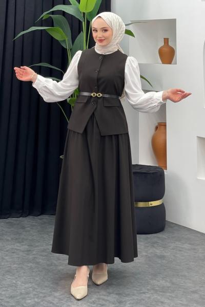 Nilda Yelekli Takım Acı Kahve