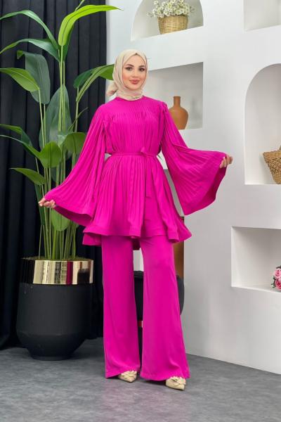 Nilgün Pantolonlu Takım Fuşya