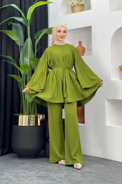 Nilgün Pantolonlu Takım Fıstık Yeşili