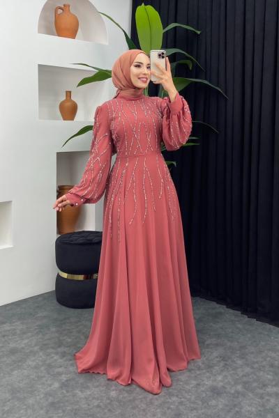 Onur Şifon Abiye Gül Rengi