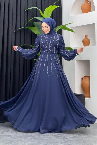 Onur Şifon Abiye Lacivert