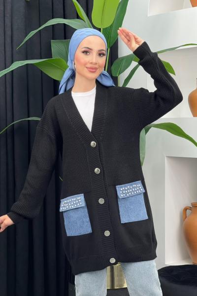 Örme Triko Hırka Siyah