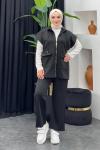 Oscar Pantolonlu Yelekli Takım Siyah