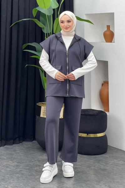 Oscar Pantolonlu Yelekli Takım Antrasit