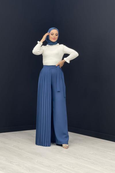 Özel Tasarım Pantolon Etek Mavi