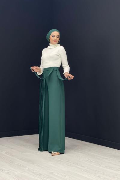 Özel Tasarım Pantolon Etek Yeşil