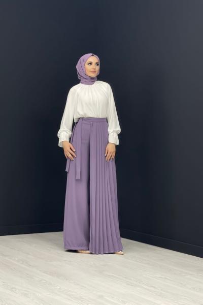 Özel Tasarım Pantolon Etek Lila