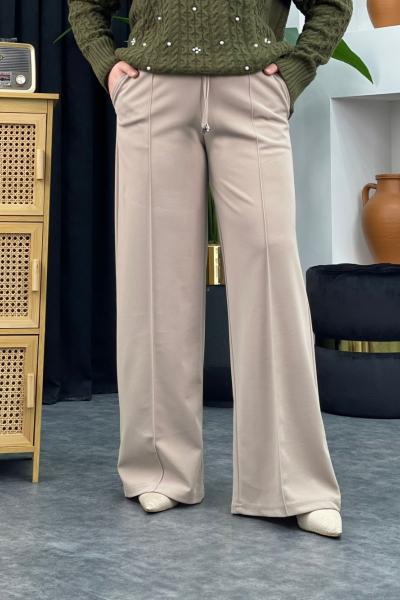 Özge Bol Paça Pantolon Vizon