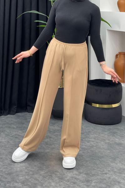 Özge Bol Paça Pantolon Taba