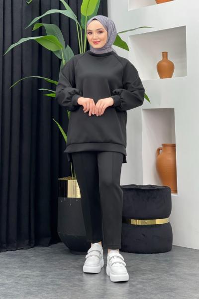 Özüm Pantolonlu Scuba Takım Siyah