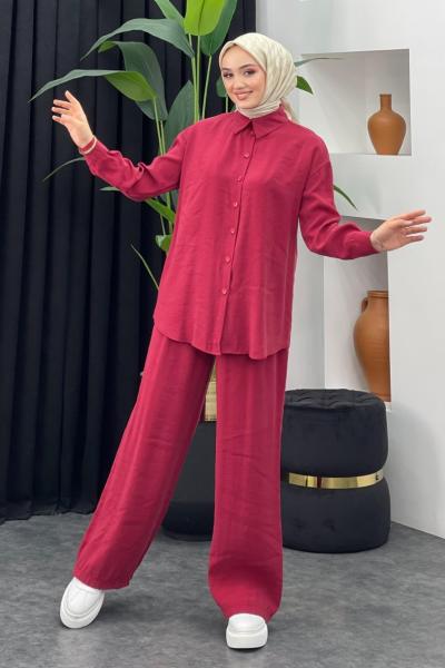 Özün Pantolonlu Takım Bordo
