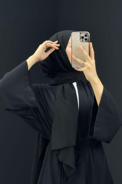 Pamuklu Koton Şal Siyah