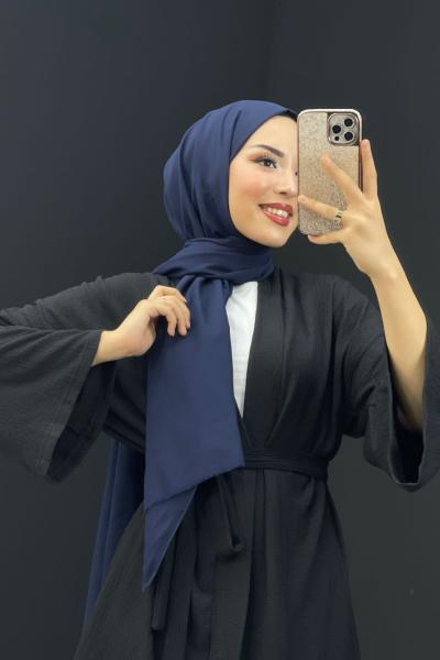 Pamuklu Koton Şal Lacivert