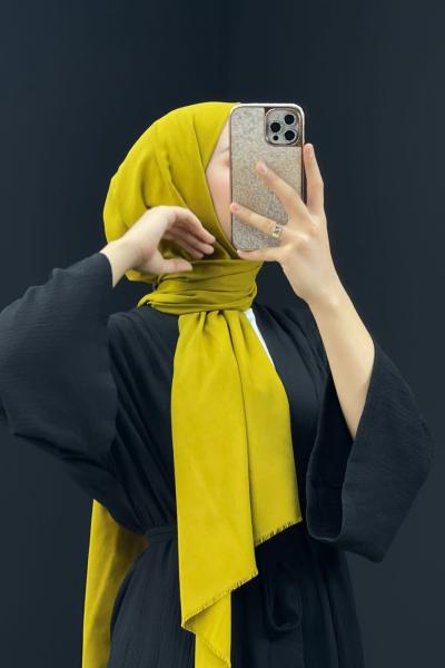 Pamuklu Koton Şal Hardal Sarısı