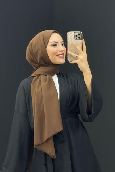 Pamuklu Koton Şal Kahverengi