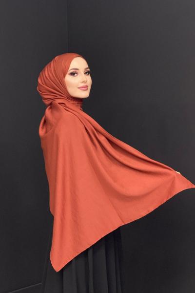Pamuklu Kumaş Şal Şeftali Rengi
