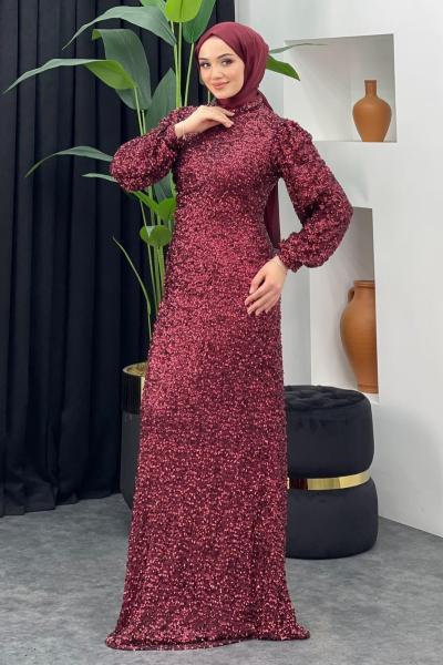 Pare Payet Abiye Bordo