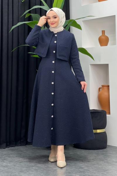 Paris Tüvit Elbise Lacivert