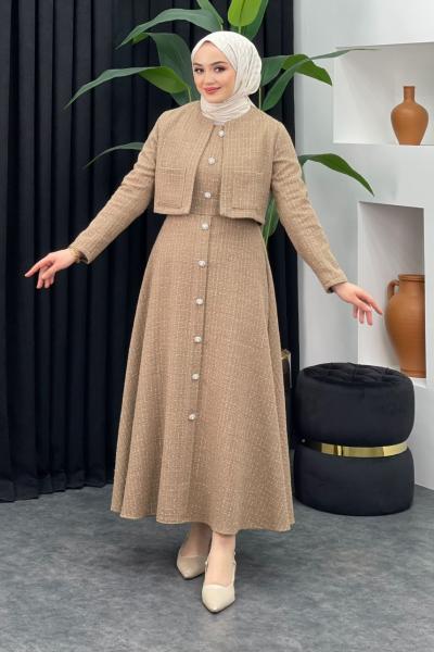 Paris Tüvit Elbise Sütlü Kahve