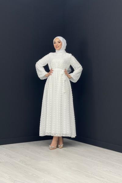 Peri Şifon Elbise Beyaz