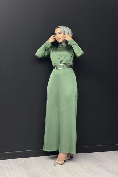 Pınar Saten Abiye Mint Yeşili