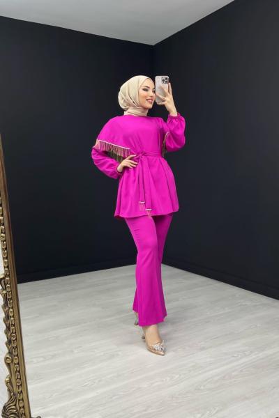 Püsküllü Takım Pembe