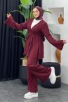 Rio Merserize Pantolonlu Takım Bordo