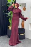 Roseline Saten Abiye Bordo