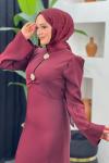 Roseline Saten Abiye Bordo