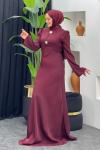 Roseline Saten Abiye Bordo