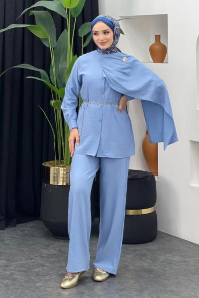 Samsun Pantolonlu Takım Bebe Mavisi