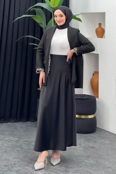 Saten Çan Etek Siyah