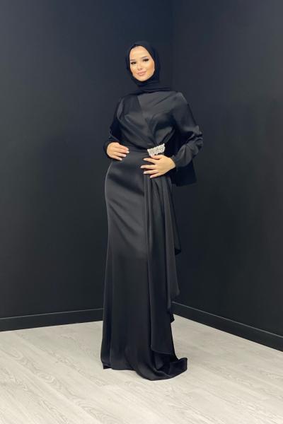 Sebahat Taşlı Abiye Siyah