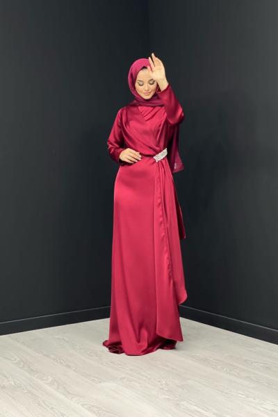 Sebahat Taşlı Abiye Bordo