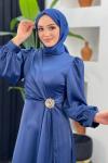 Seçil Saten Abiye Lacivert
