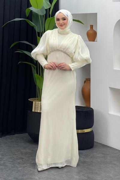 Selcan Abiye Ekru/Beyaz