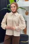 Selen Gömlek Bluz Krem