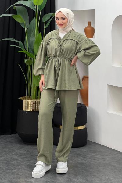 Sena Pantolonlu Takım Mint Yeşili