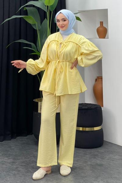 Sena Pantolonlu Takım Sarı