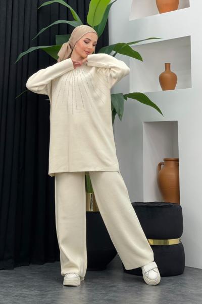 Şenay Pantolonlu Takım Taş Rengi