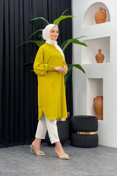 Serap Gömlek Tunik Yağ Yeşili