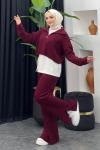 Seren Üçlü Triko Takım Bordo