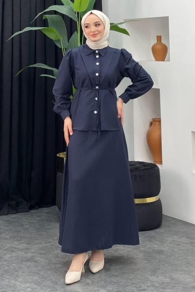 Şeyda Etekli Takım Lacivert