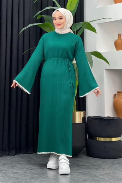 Sıcak Triko Elbise Zümrüt