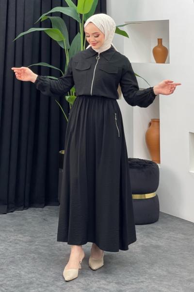 Sıla Etekli Takım Siyah