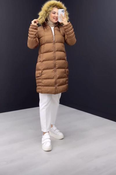 Şişme Mont Kahverengi